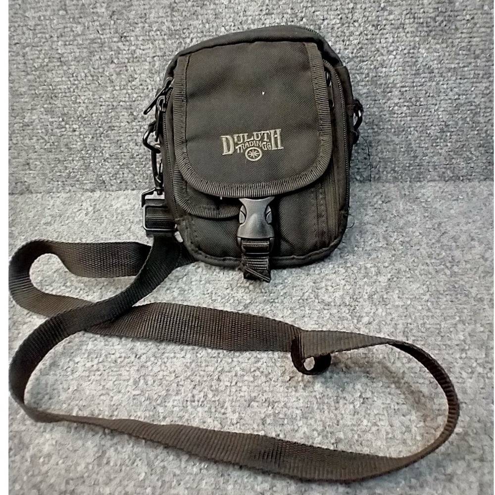 Duluth Trading Co Black Ballistic Nylon Crossbody Utility‎ Bag Travel Pouch Mens
